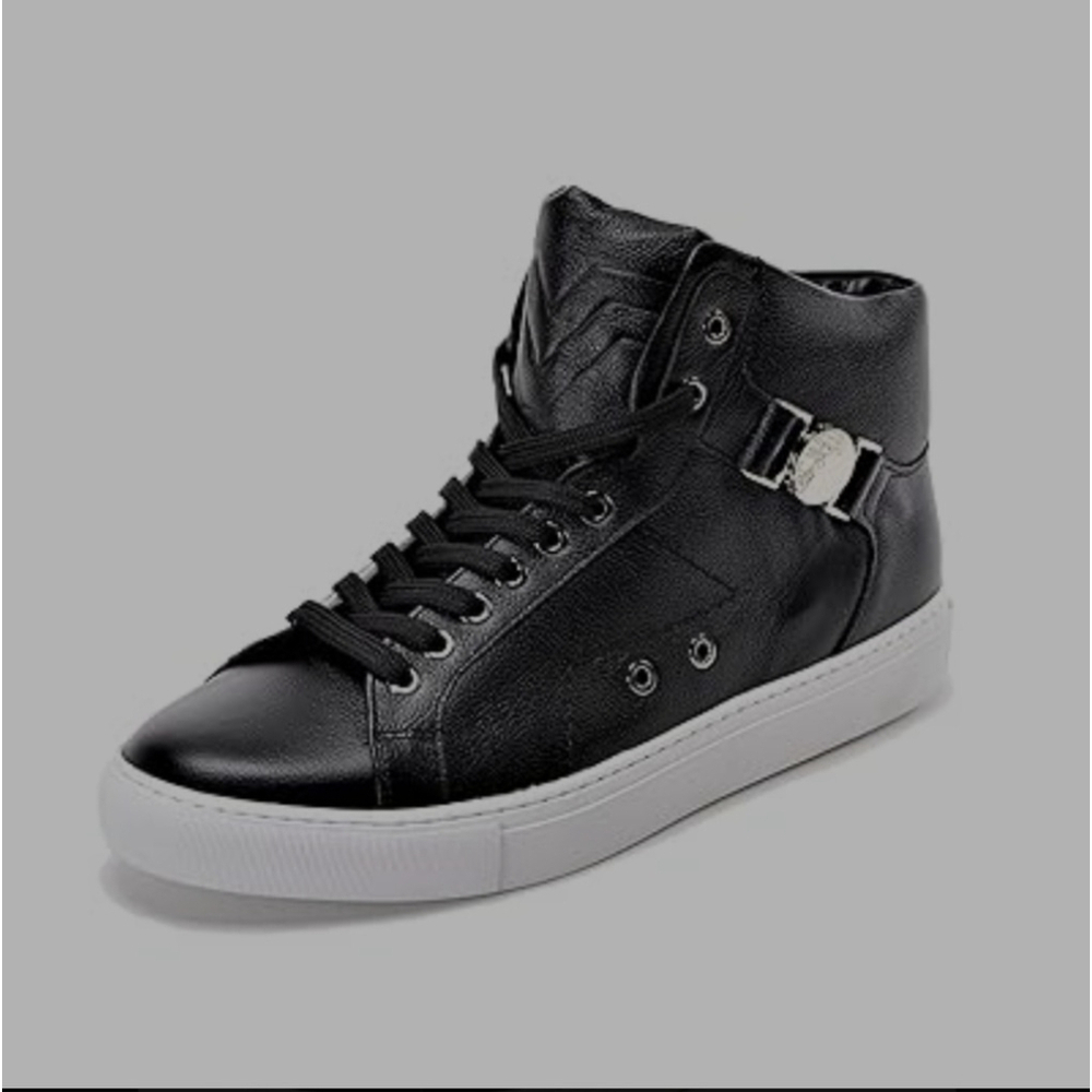 Versace Collection Half-Medusa Mens Leather High Top Sneaker Black US 6.5 37